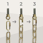 Royal Designs, Inc. LC-2001-PB-6-2 Heavy Duty Lighting Fixture Chain, Extendable up to 6ft, 60-Pound Weight Capacity, Polished Brass, Set of 2 - Image 3