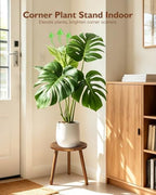 3-Pack Carbonized Wood Plant Stand Indoor, Round Flower Stand Set - Image 2