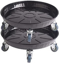 ARTLINE Round Plant Stand with Lockable Wheels, Heavy Duty for Indoor Outdoor, Large Rolling Dolly Planter Caddy on Casters to Carry Potted Flower Pot, Round Metal Tray NO Holes, Black by ARTLINE