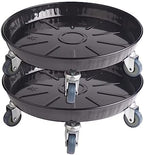 ARTLINE Round Plant Stand with Lockable Wheels, Heavy Duty for Indoor Outdoor, Large Rolling Dolly Planter Caddy on Casters to Carry Potted Flower Pot, Round Metal Tray NO Holes, Black by ARTLINE