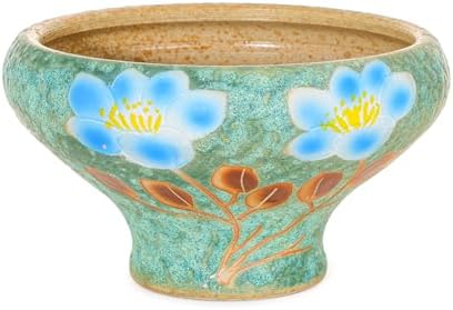 Sungmor 9.6 Inch Large Succulent Plant Pots, Pretty Hand Painted Ceramic Planter with Drainage, Indoor Outdoor Cactus Planter Bonsai Pot, Flower Pot for Indoor Plants Garden Windowsill Desktop Decor by Sungmor