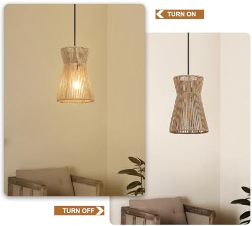 3 Lights Plug in Pendant Light with Cord On/Off Switch - Image 4