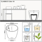 Lechuza Classico Color 43 White, Self-Watering Round Planter, D16.5 H15.7 in - Image 4
