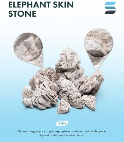 SubstrateSource Natural Aquarium Stones - Light Brown with Gray, Dimples & Craters, Decorative Aquascaping Rocks, Epiphytic Plants, Shrimp, Betta Fish Tank & Reptile Enclosure - Elephant Skin, 30 LB - Image 5