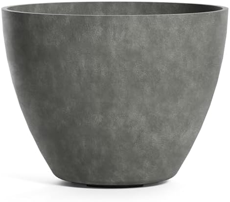 Lupo Tapered Indoor/Outdoor Planter, 24x18in Grey Stone by Cosapots