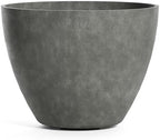 Lupo Tapered Indoor/Outdoor Planter, 24x18in Grey Stone by Cosapots
