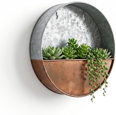 Topadorn 8" Metal Flower Pot, Round Hanging Planter Flower Pot by Topadorn