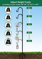 Adjustable Outdoor Shepherd Hook Stand with 5 Prong Base, 108 Inches Tall 3/5 in Thick, Shiny Black (1 Packs) - Image 5