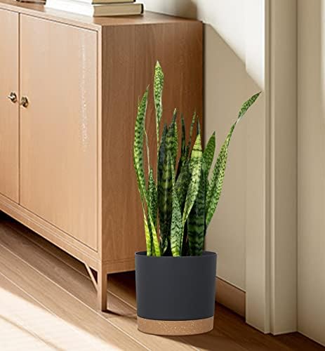 kubvici Plant Pots for Indoor Plants, 2 Pack 10 Inch Plant Pot(10" Black) - Image 6