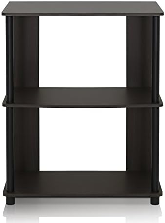 Furinno JAYA Simple Design 3-Tier Bookcase / Bookshelf / Display Rack, Plastic Tubes, Walnut - Image 6