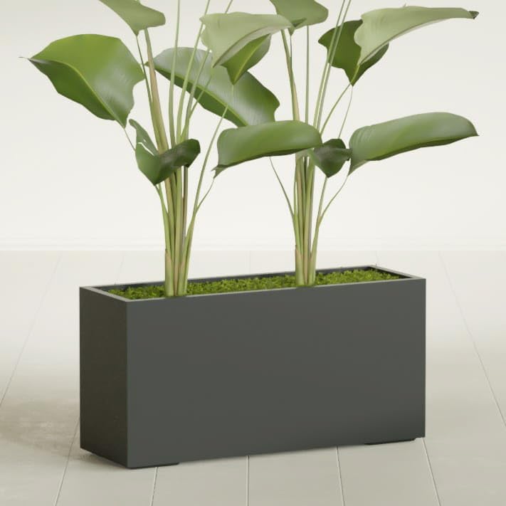 Greenline Leo Tall Rectangular Fiberglass Planter, Outdoor Planter Box - Image 2