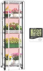 Indoor Greenhouse with Grow Lights 40W , 15.7" L×11.8" W×62.3" H by sagrynfp