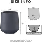 Kante Large Round Curved Charcoal Concrete Planter 16.5" Dia, Outdoor - Image 2