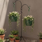 8 Pcs 10 Inch Modern Euro Swirl Hanging Planter Uv-Resistant Plastic Hanging Basket Smart Drainage Lightweight Indoor Outdoor Flower Pots for Garden Porch Balcony Patio Home Decor (Green) - Image 5