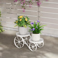 Metal Plant Stand Indoor Outdoor, 2-Tier Multi-Use Display Rack (White) by Unknown