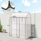 Mini Greenhouse, White 3-Tier Portable Greenhouse and Small Plant House with 2 Roll-Up Doors, 56.3 x 18.1 x 65 in Greenhouse Cabinet for Patio Balcony Garden - Image 5