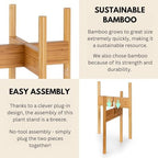 Fox & Fern Mid Century Plant Stands for Indoor Planters, Bamboo, 11.8 Inch - Image 3