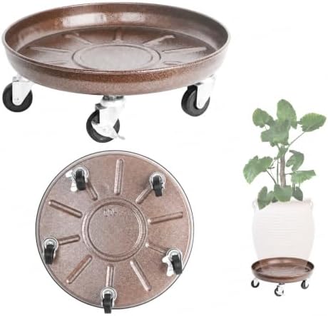 3 Pack Metal Heavy Duty Plant Caddy With Wheels 16 Inch, Round Plant Caddy Suitable For Outdoor and Indoor Mobile Flower Pots, Don't Worry About This Metal Product Getting Deformed or Damaged. by AyaLight