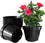 RooTrimmer 10 Inch Plastic Nursery Pots for Plants 10 Pack Plant Pots with Drainage Holes 2 Gallon Nursery Pots Perfect for Indoor Outdoor Plants Such as Herbs, Strwaberrys and Flowers, Black by RooTrimmer