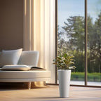 Kante Accent Round Tapered White Concrete Planter 15.8" Tall, Outdoor - Image 3
