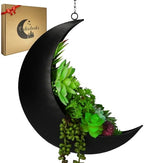 Hanging Moon Planter for Moon Room Decor - Great for Succulents, Air Plant, Mini Cactus, Faux, Artificial Plants-Boho Hanging Planters for Indoor Plants, Witchy Gifts for Women, Birthdays,Plant Lovers by Oakadoaks
