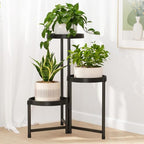 LASZOLA Plant Stand Indoor Outdoor with Large 10 Inch Plastic Tray, Black by LASZOLA
