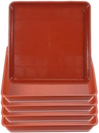 PATIKIL Plant Saucer Tray, 5 Pack 14 Inch Square Plant Saucer Heavy Planter Pot Saucers Large Deep Flower Planter Drip Tray for Indoor Outdoor Plants, Terracotta by PATIKIL