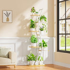 56" Plant Stand Indoor with Grow Lights, 7 Tiered Tall Metal Plant Shelf - Image 6
