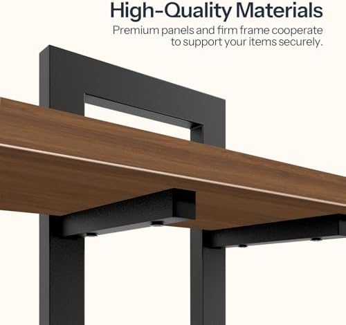 HOOBRO Floating Shelves, 15 Inch Wall Shelf Set of 3, Wall Mounted Storage Shelves 2-Tier, Hanging Bathroom Shelves, for Living Room, Bedroom, Bathroom, Kitchen, Walnut and Black BH32BJP301 - Image 5