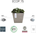 Ecopots Rotterdam Square Flower Planter, Taupe, 12" - Image 2