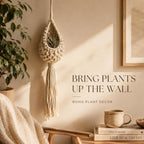 Hanging Air Plant Holder, Boho Woven Basket Wall Decor (Small) - Image 7
