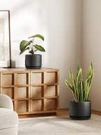 LE TAUCI Ceramic Plant Pots, Set of 2, 8+10 Inch, Black - Image 2
