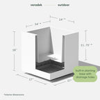 Veradek Block Series Cube Planter - Square Outdoor Planter - Image 2