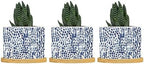 Navy Leopard Print Ceramic Planters African Animal White Blue Plant Live Indoor with Pot with Drainage Holes and Saucers Pot for Pots Outdoor Indoor Plants by BRUYU5SE