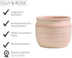 Olly & Rose Large Terracotta Plant Pot Brushed - Ceramic Plant Pot 9 Inch Outdoor and Indoor Flower Planter for Home and Garden - Image 4