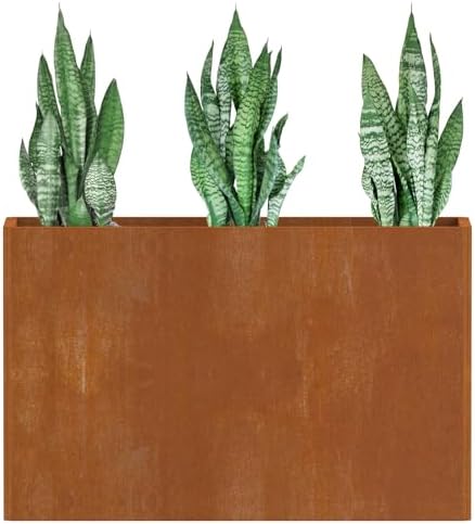 Cor Ten Steel Planters – 32x12x24H Inch Planter Box Rustic by Ganeekiron