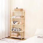 5‑Tier Expandable Freestanding Bamboo Bookshelf, Wooden Bookcase - Image 4