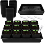 60pcs 3.5 Inch Plastic Nursery Pots and 5 Pack Seed Starter Tray by Unknown
