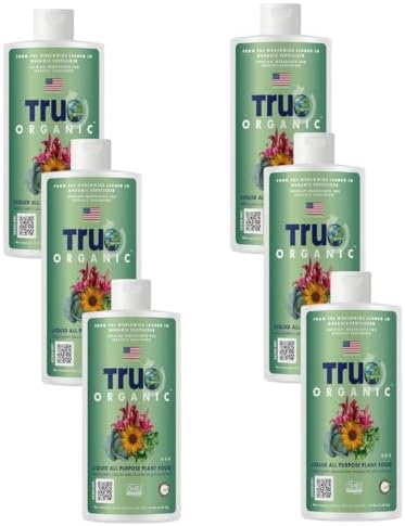 True Organic All Purpose Liquid Plant Food - Liquid Fertilizer 16oz - CDFA, OMRI Listed for Organic Gardening NPK 3-2-2- Case of 6 by True+Organic