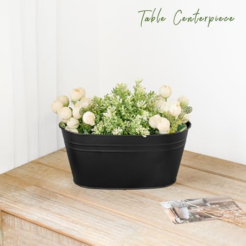 Dahey 10.5 Inch Metal Hanging Flower Pots 5 Pcs Outdoor Railing Planter Box - Image 7