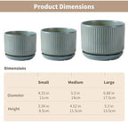 SURE YUESI Ceramic Plant Pots Set of 3, Indoor Outdoor Planters with Drainage Hole and Saucer, Ceramic Flower Pots for Indoor Plants, 4.3+5.5+6.8 Inch, Home, Garden, Patio and Office, Matte Green - Image 7