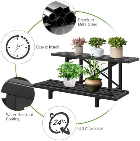 Sturdy Metal Plant Stand 2 Tier - Image 5