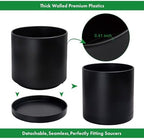 D'vine Dev Plastic Planter Pot with Saucer, 16 in, Black, 74-X-B-5 - Image 6