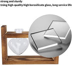 Plant Terrarium with Wooden Stand,Heart Shaped Transparent Glass Vase Flower Pot Hydroponics Plant Propagation Station for Hydroponics Plants Home Office Decor (Retro Box + 2 - Image 6