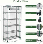 Indoor Greenhouse with Grow Lights & Wheels, 5 Tier Wire Shelf PVC Tent - Image 2