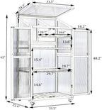 62inch Wooden Greenhouse Cold Frame, Garden Fir Wood Portable Green House Cabinet with Wheels and Flip-Top Roof, Flower Plants Shelf for Outdoor Indoor, Black - Image 5