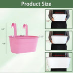 6 Pack 12" Colorful Metal Railing Planters with Hooks for Outdoor Fence - Image 3