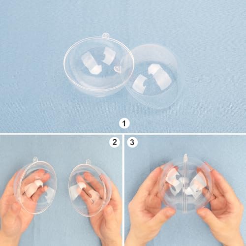 39 Pcs 4 Inch Clear Acrylic Fillable Balls, Christmas DIY Fillable Ornaments Balls, Acrylic Ornaments Ball for Christmas, Holidays, Weddings, Parties, and Home Decor - Image 3