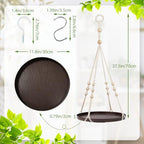 GREANER Brown Hanging Indoor Planters, 2 Packs Macrame Plant Hanger with Handmade Cotton, Hanging Plant Holder for Window Home Decor (Pots Not Included) - Image 2