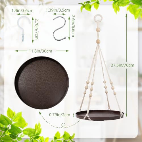 GREANER Brown Hanging Indoor Planters, 2 Packs Macrame Plant Hanger with Handmade Cotton, Hanging Plant Holder for Window Home Decor (Pots Not Included) - Image 2